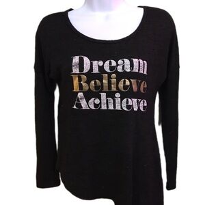 Motivational Black Long Sleeve Top
